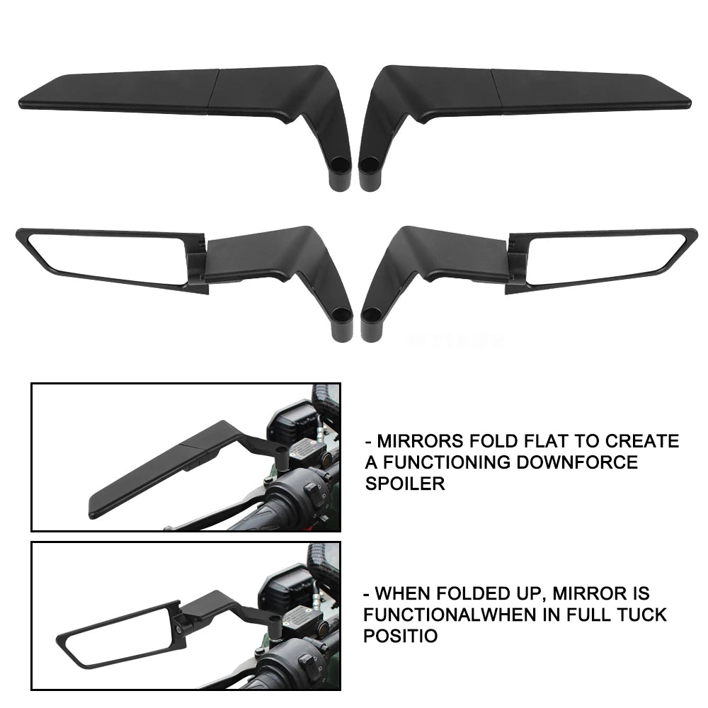 Adjustable Aero Wing Bike Universal Mirrors (Metal Body)