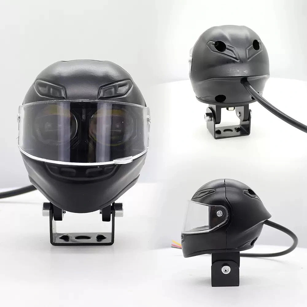 Bike Helmet Safety Light – Dual Color LED (White + Amber) for Night Riding
