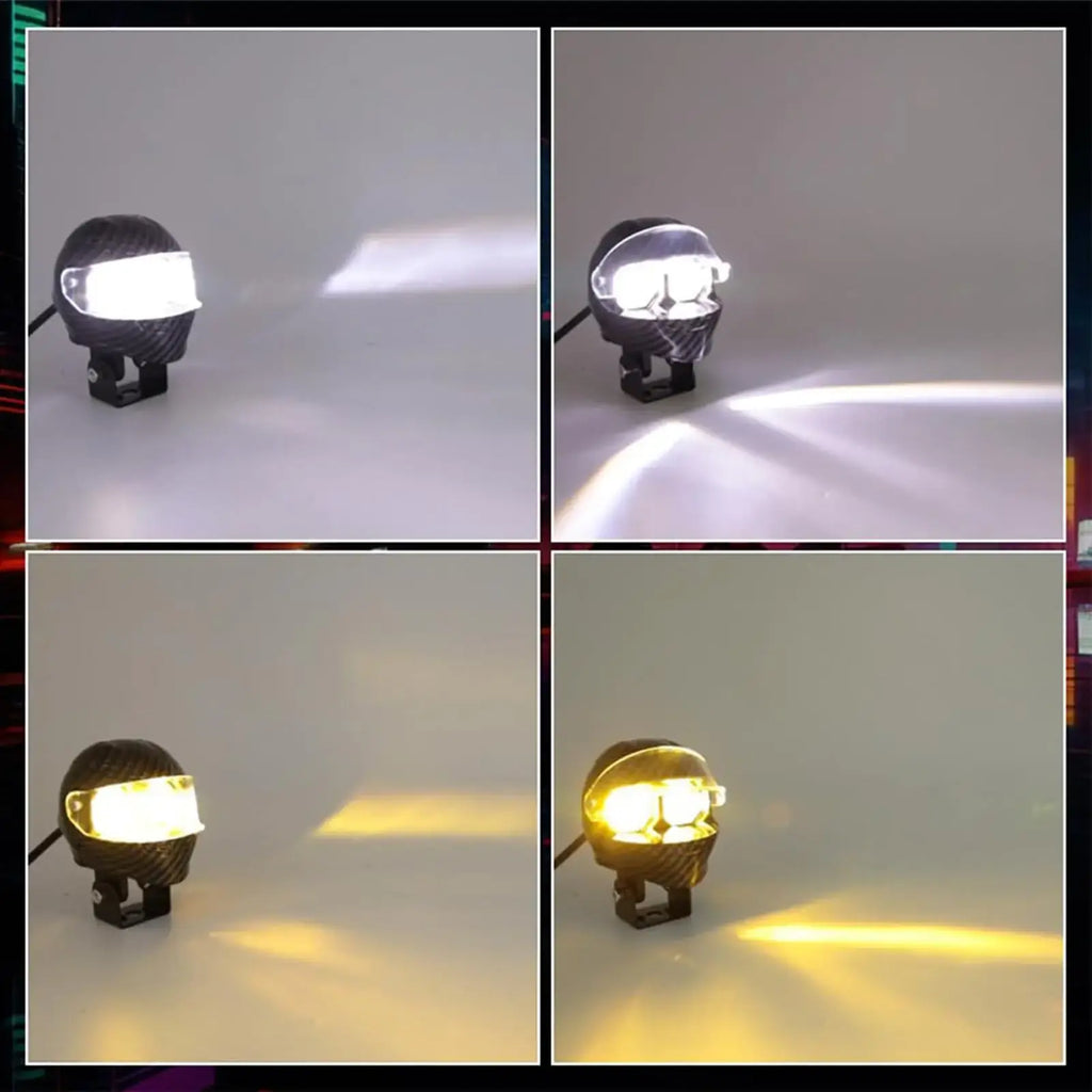 Bike Helmet Safety Light – Dual Color LED (White + Amber) for Night Riding