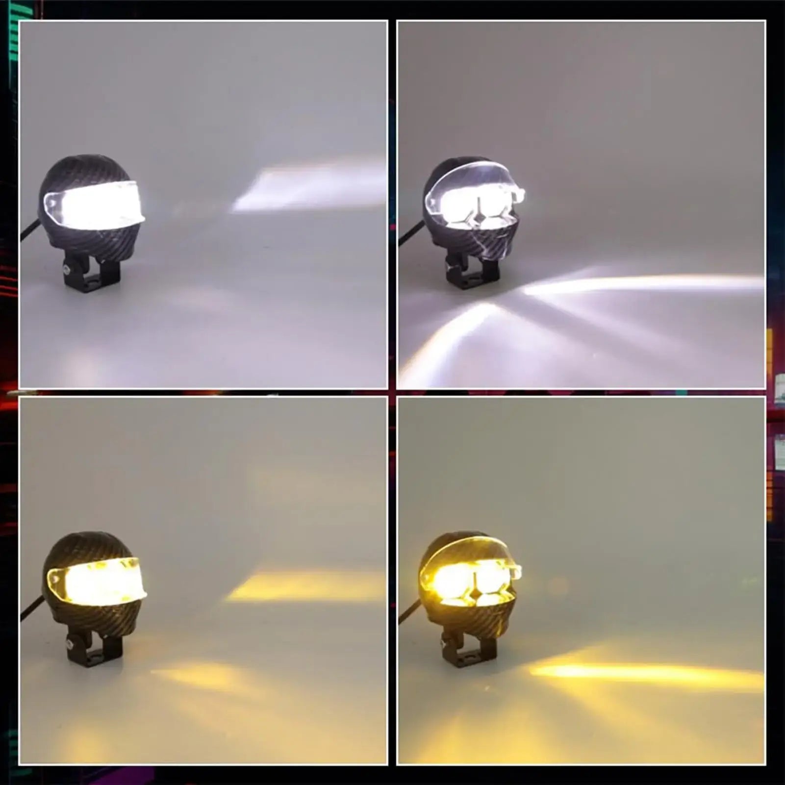 Bike Helmet Safety Light – Dual Color LED (White + Amber) for Night Riding